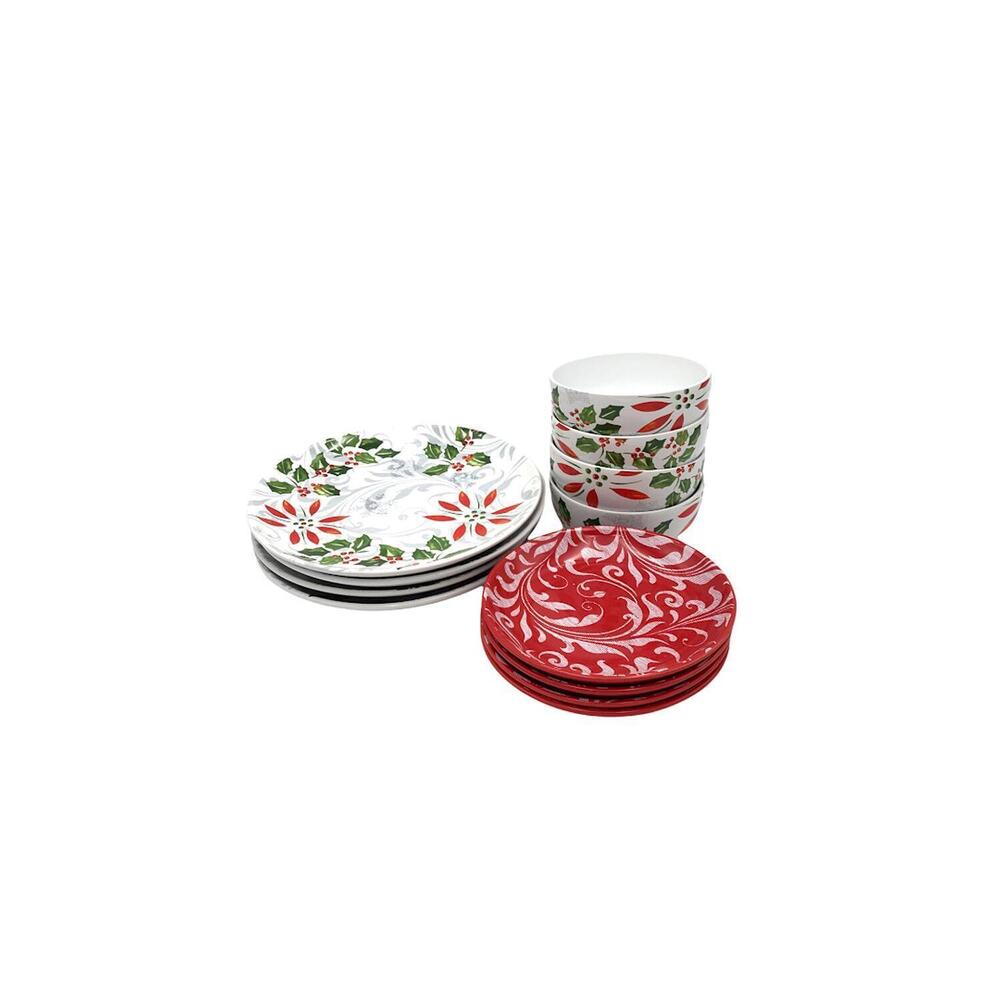 Temp-tations Festive Holiday 12-Piece Dinnerware Set